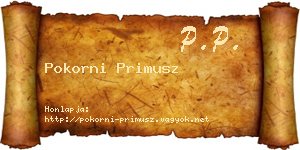 Pokorni Primusz névjegykártya